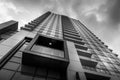 Abstract black and white of a condo tower Royalty Free Stock Photo