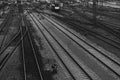 Black and white image of Munich central station