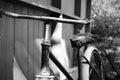 Black and White image of an Old Bicycle Handle Royalty Free Stock Photo