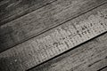 Black and white image of rusty wood board Royalty Free Stock Photo