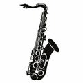 A black and white image of a saxophone Royalty Free Stock Photo