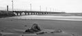 Black and white image of Shorncliffe Pier Royalty Free Stock Photo
