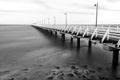 Black and white image of Shorncliffe Pier Royalty Free Stock Photo