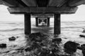 Black and white image of Shorncliffe Pier Royalty Free Stock Photo