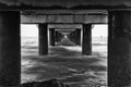 Black and white image of Shorncliffe Pier Royalty Free Stock Photo
