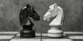 Two Chess Pieces in Black and White. Generative AI Royalty Free Stock Photo