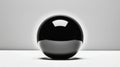 A black and white image of a sphere with a reflective surface. Royalty Free Stock Photo