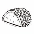 Taco Coloring Page - Traditional Handdrawn Style For Kids