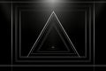 a black and white image of a triangle on a black background Royalty Free Stock Photo