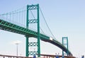 Vincent Thomas Bridge on State Route 47 linking San Pedro with Terminal Island. Royalty Free Stock Photo