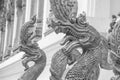 Black and white images of naga sculptures