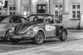 Black-white images with old retro car