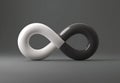 Black and white infinity symbol on a gray background Royalty Free Stock Photo