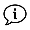 Simple black and white icon of an information symbol in speech bubble Royalty Free Stock Photo