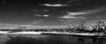 Black and white infrared photograph of the Atlantic coast of South Carolina, abstract surreal landscape