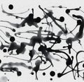 black and white , ink drop abstract background Royalty Free Stock Photo