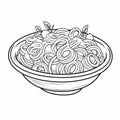 Simple Pasta Coloring Page For Kids