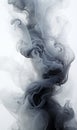 black and white ink swirls against a white background - abstract smokey background - generative AI Royalty Free Stock Photo