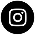 Black & White Instagram logo icon Royalty Free Stock Photo