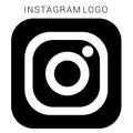 Instagram logo with vector Ai file. Squared Black & white. Royalty Free Stock Photo