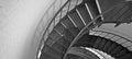 Black and White Interior Spiral Staircase of Piedras Blancas Lighthouse on the Central California Coast Royalty Free Stock Photo