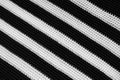 Black and White Interlacing Bands Texture of Woven Canvas Fabric