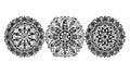 Black and White Intricate Mandala Pattern Set, vector design Generative AI Royalty Free Stock Photo