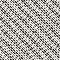 Black and White Irregular Rounded Dashed Lines Pattern. Modern Abstract Vector Seamless Background. Stylish Chaotic Stripes Mosaic Royalty Free Stock Photo