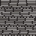 Black and White Irregular Rounded Dashed Lines Pattern. Modern Abstract Vector Seamless Background. Stylish Chaotic Stripes Mosaic Royalty Free Stock Photo