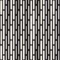 Black and White Irregular Rounded Dashed Lines Pattern. Modern Abstract Vector Seamless Background. Stylish Rectangle Stripes Mosa Royalty Free Stock Photo