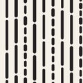 Black and White Irregular Rounded Dashed Lines Pattern. Modern A