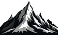 Black and white jagged mountain peak with snow rock Royalty Free Stock Photo