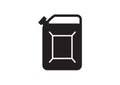 Black and white jerry can simple vector illustration