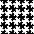 Black and white jigsaw puzzle mosaic seamless background Royalty Free Stock Photo