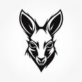 Black And White Kangaroo Head Web Icon Logo Design Royalty Free Stock Photo