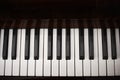 Black and white keys of a classical piano. aerial shot Royalty Free Stock Photo