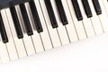 Black and white keys of electric keyboard piano with copy space Royalty Free Stock Photo