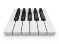 Black and white keys on music. Piano 3D. Isolated Royalty Free Stock Photo