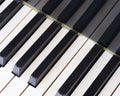 Black and white keys on old ivory keyboard of grand piano Royalty Free Stock Photo