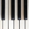 Black and white keys on old ivory keyboard of grand piano Royalty Free Stock Photo