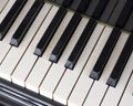 Black and white keys on old ivory keyboard of grand piano Royalty Free Stock Photo