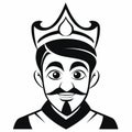 Black And White King Icon For Promotion