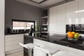 Black and white kitchen design Royalty Free Stock Photo