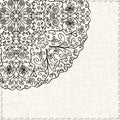 Black and White Lace Abstract Decor Element