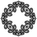 Black and white lace, ornamental square frame Royalty Free Stock Photo