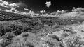 Black and white landscape in Theodore Roosevelt National Park Royalty Free Stock Photo