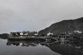 Landscape view of Ballstad port in Lofoten Norway Royalty Free Stock Photo