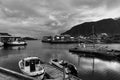 Landscape view of Ballstad port in Lofoten Norway Royalty Free Stock Photo