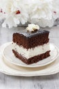 Black and white layer cake