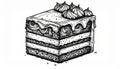 Black And White Layered Cake Illustration Royalty Free Stock Photo